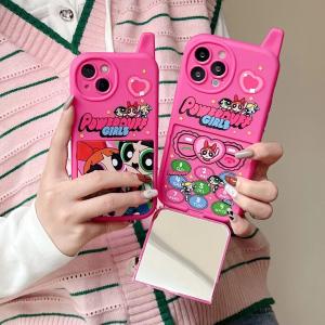 【KR73】パワーパフガールズ  ❤️ 鏡 ❤️ 可愛い ❤️ かわいい ❤️ スマホケース ❤️ iPhoneケース