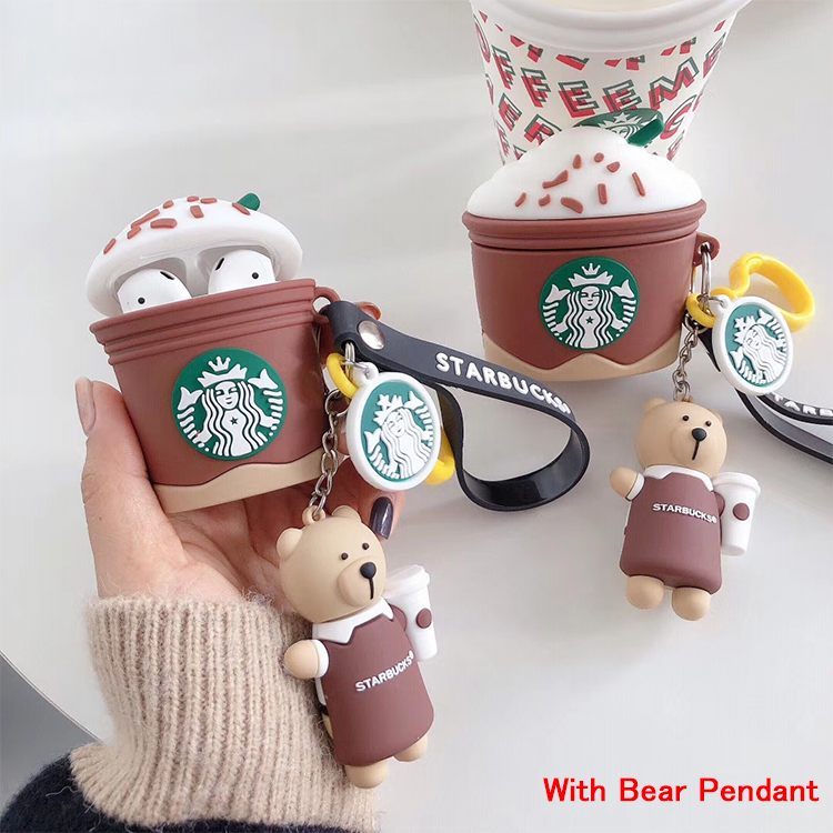 【ME71】  Starbucks ❤  Bear Pendant  ❤ Airpodsケース ❤  Airpods 1/Airpods 2/Airpods Pro