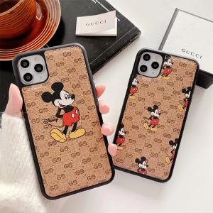 【MF13】 GUCCI ❤  レザー  ❤  高級品  Mickey  ミッキー  アイフォーンケース