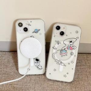 【KT50】MagSafe ❤️ 充電 ❤️ 可愛い ❤️  宇宙飛行士 ❤️ スマホケース❤️ iPhoneケース