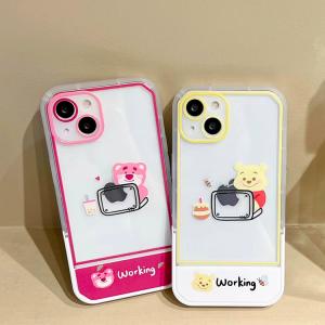 【KG07】くま❤️  Winnie ❤️ スタンド ❤️  iPhone13 Pro ❤️ iPhone13 ❤️ iPhone13 Pro Max