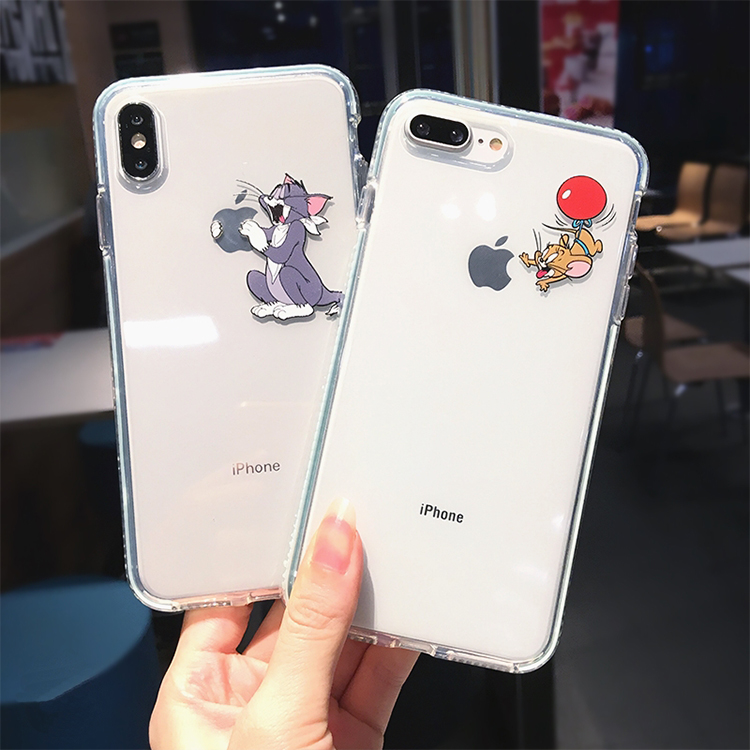 【TA49】Tom and Jerry ❥(^_-) iPhone11/Pro/Max  カップル  透明 iPhoneケース   ❤ かわいい iPhone6/7/8/Plus/X/Xr/Max