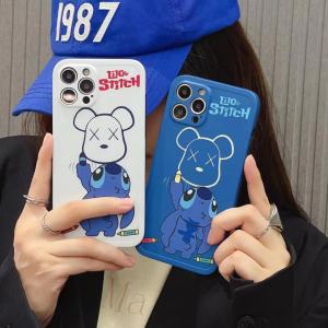 【KP77】スティッチ ❤️ KAWS ❤️ 可愛い ❤️ ファッション ❤️ スマホケース❤️ iPhone15ケース